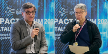 Professor Konrad Yang, Director of Arculus Lab, and Professor Rui Carlos Oliveira, Deputy Director of INESC TEC, believe that Taiwan and European nations are not only technical collaborators but also key partners in driving global innovation. (Image: Semi Impact Forum 2024)
