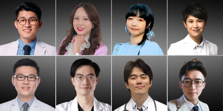 From top to bottom, left to right: DR.HAO Academy Founder Dr. Roger Chang, Executive Director of CMUH Hsinchu Branch Yi-chen Chang, medical imaging storyteller Karren Kao, and Charlene Chen, director of L'EXCELLENCE Clinic; Taiwan Dental Marketing Academy Founder Dr. Chien-yu Lin, Director of YUE TING Dental Clinic Dr. Michael Tsao, Director of A Good Day Clinic Dr. Yu-yen Huang, and CEO of 《The Icons》 Harry Hsu.