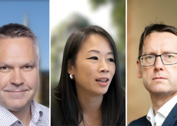From left: Sam Laakkonen, Senior Director at the Cambridge Institute for Sustainability Leadership (CISL); Dr Mei-Yu Chang, Director of the International Affairs Office at Taiwan’s National Institutes of Applied Research (NIAR); and Professor Radek Holý, Director of the Advanced Chip Design Research Centre, Czechia. (Photography: The Icons)